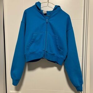 Aritzia TNA Cozy Fleece Boyfriend Boxy Zip up hoodie